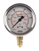 9626951 WIKA G 1/4 Analogue Pressure Gauge 250bar Bottom Entry 63mm Outside Diameter, UKAS