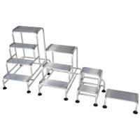 217-809 RS PRO 2 Tread Aluminium Steps 0.5m Platform Height, Aluminium