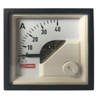 186-2416 RS PRO Analogue Panel Ammeter 40 (Input, Scale)A AC, 45mm x 45mm, 1 % Moving Iron