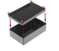 918-8847 RS PRO Black PET Enclosure, IP66, Black Lid, 260 x 160 x 90mm