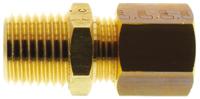 0105-08-13 Legris Brass Pipe Fitting, Straight Compression Coupler, Male R 1/4in to Female 8mm