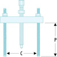 u53k1 Facom Mechanical Bearing Puller, 40 → 100 mm Capacity, 3t Force