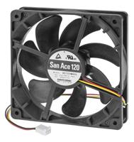 9s1224m405 Sanyo Denki Axial Fan, 24 V dc, DC Operation, 58.6cfm, 1.44W, 60mA Max, 120 x 120 x 25mm