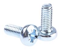 198-330 RS PRO Pozi M4 Pan Steel Machine Screws DIN 7985 x 10.0mm