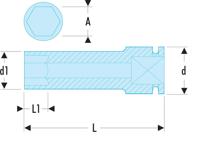 nsb17 Facom 17mm, 1/2 in Drive Impact Socket, 80 mm length