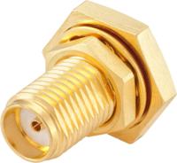 32k601-271l5 Rosenberger, Jack Panel Mount SMA Connector, 50Ω, Solder Termination, Straight Body