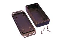 1591xxasflbk Hammond 1591 Series Black ABS Enclosure, IP54, Flanged, Black Lid, 99 x 51 x 20mm
