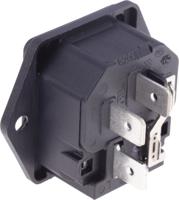 62002300 Schurter C14 Panel Mount IEC Connector Male, 10A, 250 V, Fuse Size 5 x 20mm