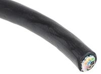 25096-bk005 Alpha Wire XTRA-GUARD 2 Control Cable, 6 Cores, 0.23 mm² 24 AWG, Screened, 30 m, Black Polyvinyl Chloride Sheath