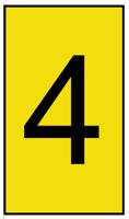 901-10137 HellermannTyton Ovalgrip Slide On Cable Markers, Black on Yellow, Pre-printed "4", 1.7 → 3.7mm Cable,