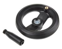 161-1994 RS PRO Black Glass-Fibre Reinforced Technopolymer Hand Wheel, 160mm diameter