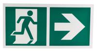 813-4637 Plastic Emergency Exit Right,  With Pictogram Only, Non-Illuminated Emergency Exit Sign