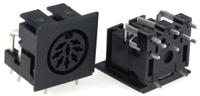 491-049 RS PRO 8 Pole Right Angle Din Socket, 2A, 100 V ac, Push-In, Female, Through Hole