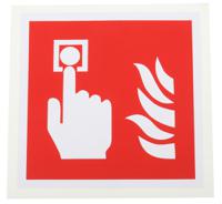 813-4518 Vinyl Fire Safety Sign,  With Pictogram Only Text Self-Adhesive