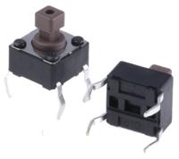 dts644nv APEM Brown Button Tactile Switch, SPST 50 mA @ 12 V dc 3.8mm