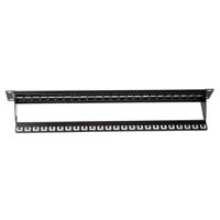 26110357-5 Roline Cat5, Cat6 24 Port RJ45 Keystone Patch Panel UTP Black