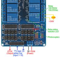 ttl-relay16-5v Seeit TTL-RELAY16-5V Relay for Relay Control Card for AVR, PIC, Arduino, Raspberry Pi, TTL