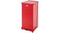 fgst24eplrd Rubbermaid Commercial Products Defenders 49L Red Pedal Galvanised Steel Waste Bin