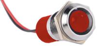 722-7381 RS PRO Red Panel Mount Indicator, 12V dc, 14mm Mounting Hole Size, Lead Wires Termination, IP67