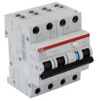 2csr256140r1164-ds203nc-c16-a30 ABB RCBO, 16A Current Rating, 4P Poles, 30mA Trip Sensitivity, Type C