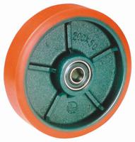 7005-cc LAG Blue, Orange Polyurethane Abrasion Resistant, High Load Capacity, Laceration Resistant, Non-Marking Trolley Wheel,