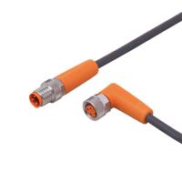 evc279 ifm electronic Straight Male 1 way M8 to Right Angle Female 1 way M8 Sensor Actuator Cable, 5m
