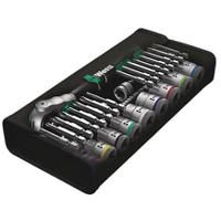 05004046001 Wera 29-Piece Metric 3/8 in Standard Socket/Bit Set with Ratchet, 6 point; Hex Bit; Phillips Bit; Pozidriv Bit; Slotted
