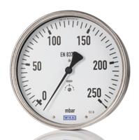 9071741 WIKA G 1/2 Analogue Pressure Gauge 250mbar Back Entry 100mm Outside Diameter
