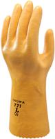 sho771 Showa 771 Yellow Cotton Flock Polyester Cotton Fibre Work Gloves, Size 9, Nitrile Coating
