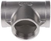 499-3114 RS PRO Stainless Steel Pipe Fitting, Tee Circular Tee, Female G 1-1/4in x Female G 1-1/4in x Female G 1-1/4in