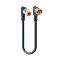 46829 Lumberg Automation Male 4 way Threaded to Female 4 way Angled M12 Sensor Actuator Cable, 10 m