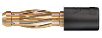 240106-21 Staubli Black, Male to Female Test Connector Adapter With Brass contacts and Gold Plated - Socket Size: 2mm