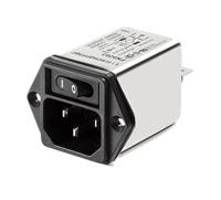fn9263-10-06 Schaffner 10A, 250 V ac Male Flange Mount IEC Inlet Filter 1 Pole FN9263-10-06, Faston None Fuse