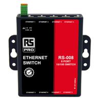 226-3243 RS PRO Wall Mount Industrial Ethernet Switch, 8 RJ45 Ports, 10/100Mbit/s Transmission, 30V dc