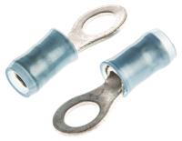 130663 TE Connectivity, PIDG Insulated Ring Terminal, M5 Stud Size, 1.25mm² to 2mm² Wire Size, Blue