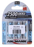 5035442 Ansmann MaxE AA NiMH Rechargeable AA Batteries, 2.5Ah, 1.2V - Pack of 4