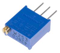 3296w-1-253lf 25kΩ, Through Hole Trimmer Potentiometer 0.5W Top Adjust Bourns, 3296