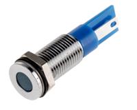 913-8713 RS PRO Blue Panel Mount Indicator, 24V dc, 8mm Mounting Hole Size, Faston, Solder Lug Termination, IP67