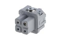 c146-10b003-002-4 Amphenol Industrial Heavy Duty Power Connector Insert, 16A, Female, Heavy Mate C146 Series, 3+PE Contacts