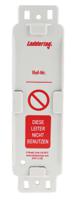 lad-de-eith-12-a Brady Red on White Safety Ladder Tag, German Language, 10 per Pack