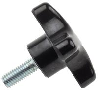 686-632 RS PRO Black 4-Arm Clamping Knob, M8, Threaded Stud