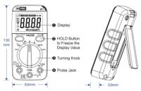 296-559 RS PRO Digital, LCD Digital Multimeter, 1A ac Max, 1A dc Max, 600V ac Max - UKAS Calibrated