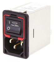 fn9299-10-06 Schaffner 10A, 250 V ac Male Panel Mount IEC Filter 2 Pole FN9299-10-06, Faston 2 Fuse