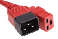 137-3378 RS PRO Straight IEC C19 Socket to Straight IEC C20 Plug Power Cord, 1m