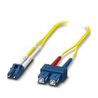 1115618 Phoenix Contact LC to SC Duplex OS2 Single Mode OS2 Fibre Optic Cable, 9μm, Yellow, 1m