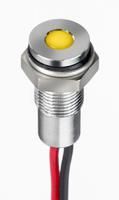 171-3780 RS PRO Yellow Panel Mount Indicator, 10.8 → 13.2V dc, 6mm Mounting Hole Size, Lead Wires Termination, IP67