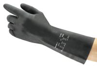 87950110 Ansell AlphaTec Black Latex Work Gloves, Size 11, Latex Coating