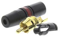 nys373-2 REAN Products Black, Red RCA Plug, Gold, 1A