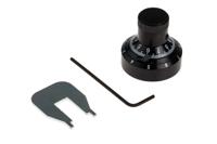 502-174 RS PRO 7.2mm Black Potentiometer Knob for 6.35mm Shaft Splined