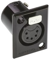 ac5fpzb Amphenol Industrial Panel Mount XLR Connector, Female, 5 Way, Tin Plating